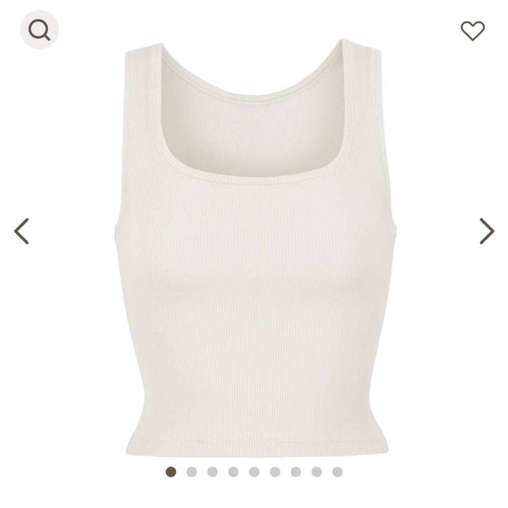 SKIMS COTTON RIB TANK BONE OFF WHITE